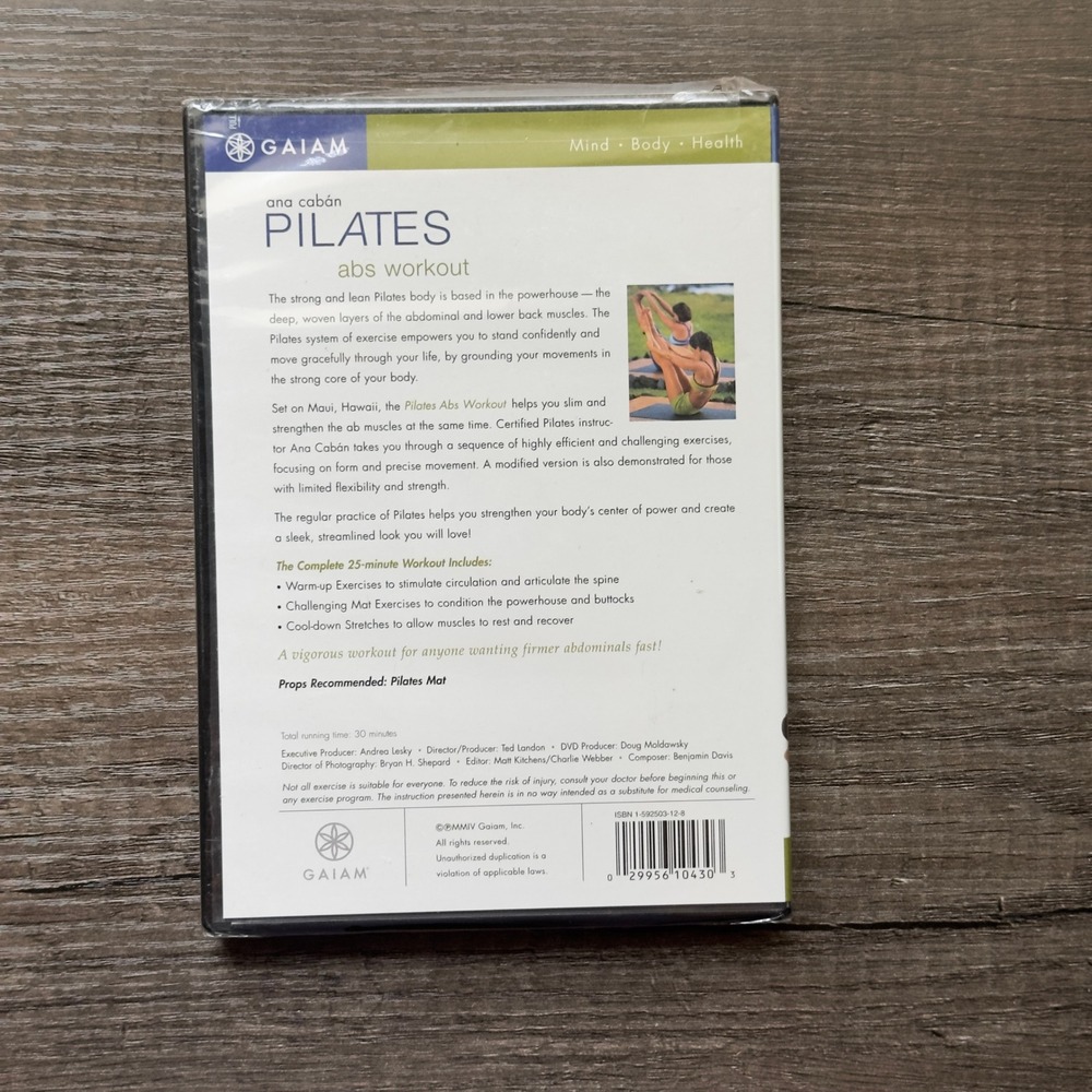 GAIAM Ana Caban‎ Pilates Abs Workout Fitness DVD 2004 - Picture 2 of 3